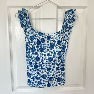 COPY - Floral, Blue Tankini Top